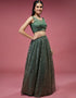 Lime Green Silk Lehenga Choli Closure View