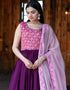 Pink Chinon N/A Gown Salwar Kameez