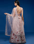 Mauve Net Lehenga Choli Back View