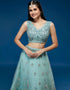 Turquoise Blue Net Lehenga Choli Salwar Kameez