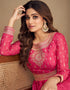 Dark Pink Chinon Silk N/A Anarkali Closure View