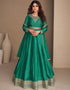Rama Green Chinon Silk N/A Anarkali Closure View
