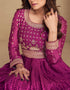 Purple Chinon Silk N/A Anarkali Back View
