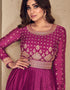 Purple Chinon Silk N/A Anarkali Salwar Kameez