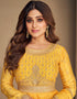 Yellow Chinon Silk N/A Anarkali Salwar Kameez
