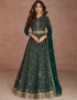 Green Real Georgette N/A Anarkali