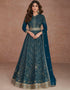 Teal Real Georgette N/A Anarkali