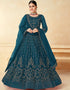 Teal Net Pant Anarkali