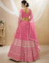 Pink Georgette Lehenga Choli Back View