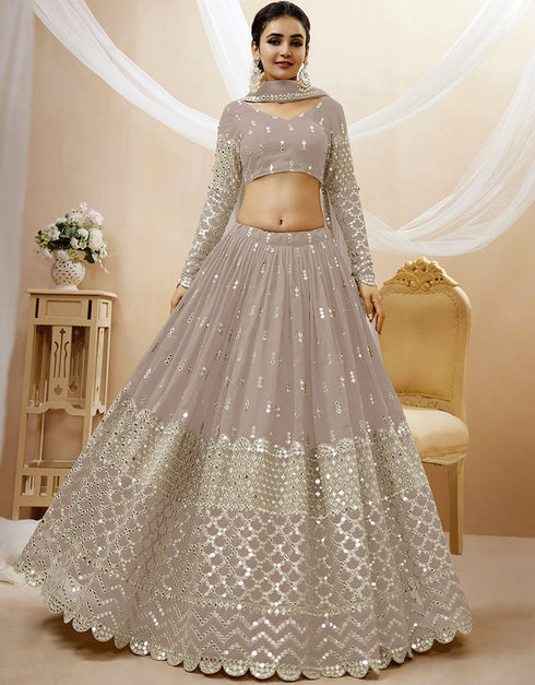 Grey Georgette Lehenga Choli