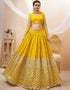 Yellow Georgette Lehenga Choli Closure View