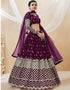 Wine Georgette Lehenga Choli Closure View