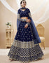 Navy Blue Georgette Lehenga Choli Closure View