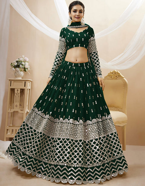 Green Georgette Lehenga Choli