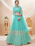 Sky Blue Georgette Lehenga Choli Closure View
