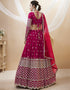 Hot Pink Georgette Lehenga Choli Back View