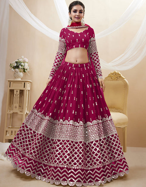 Hot Pink Georgette Lehenga Choli