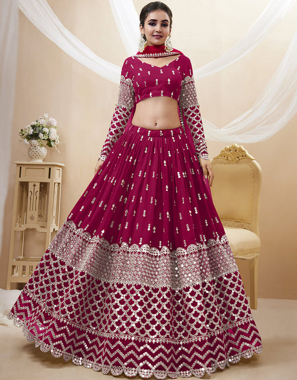 Hot Pink Georgette Lehenga Choli