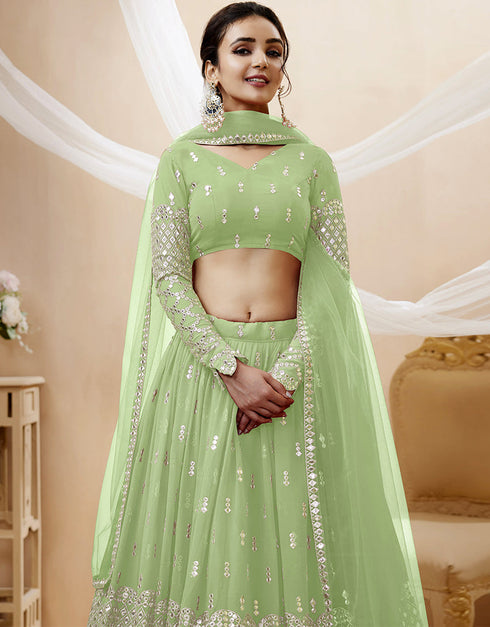 Pista Georgette Lehenga Choli Salwar Kameez