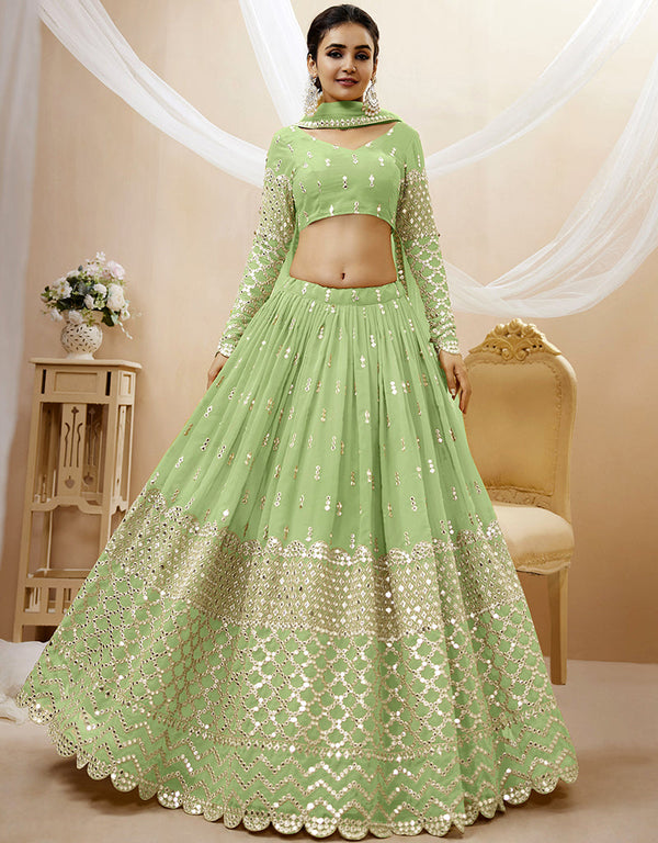 Pista Georgette Lehenga Choli