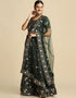 Green Taffeta Lehenga Choli Closure View
