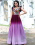 Wine Trendy Designer Faux Blooming Readymade Gown Closure View