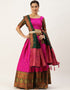 Pink Lichi Silk Lehenga Choli Closure View