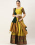 Yellow Lichi Silk Lehenga Choli Closure View
