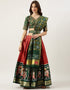 Green Tafeta Silk Lehenga Choli Closure View