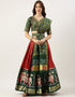 Green Tafeta Silk Lehenga Choli