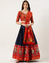 Red Tafeta Silk Lehenga Choli