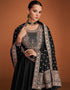 Black Premium Silk Pant Anarkali Closure View