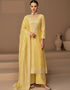 Yellow Premium Silk Palazzo Straight