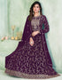 Wine Faux Georgette Pant Anarkali Closure View