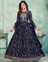 Navy Blue Faux Georgette Pant Anarkali