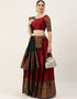 Maroon Tafeta Silk Lehenga Choli Closure View