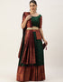 Green Tafeta Silk Lehenga Choli Closure View