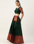 Green Tafeta Silk Lehenga Choli Back View