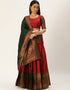 Maroon Tafeta Silk Lehenga Choli Closure View