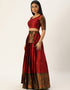 Maroon Tafeta Silk Lehenga Choli Back View