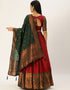 Maroon Tafeta Silk Lehenga Choli Salwar Kameez