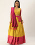 Yellow Tafeta Silk Lehenga Choli