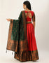 Orange Tafeta Silk Lehenga Choli Salwar Kameez