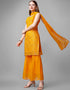 Mustard Georgette Sharara Suit Closure View