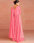Pink Faux Georgette Palazzo Straight Closure View