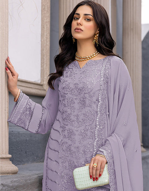 Violet Faux Georgette Pant Straight Closure View