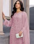 Pink Faux Georgette Pant Straight Closure View