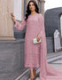 Pink Faux Georgette Pant Straight