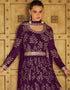 Purple Faux Georgette Pant Anarkali Closure View