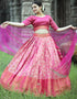 Pink Dola Silk Lehenga Choli Closure View